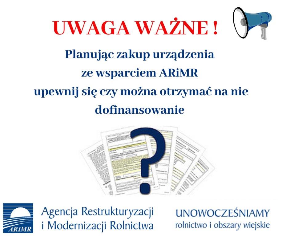 Planujc zakup urzdzenia ze wsparciem ARiMR 