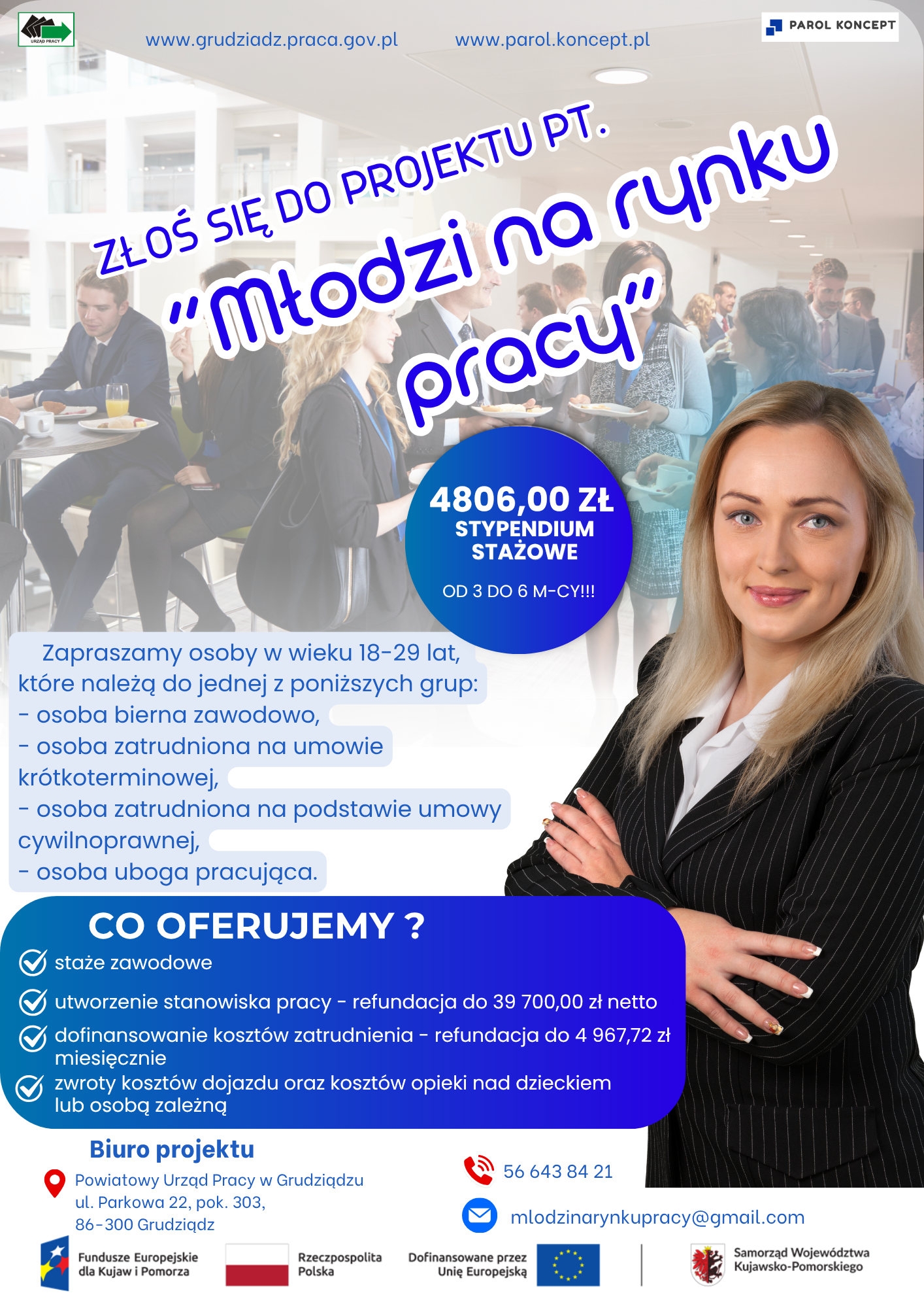 Plakat Mlodzi na rynku pracy