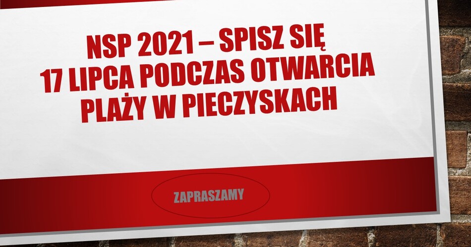 spisz sie podczas otwarcia pieczysk