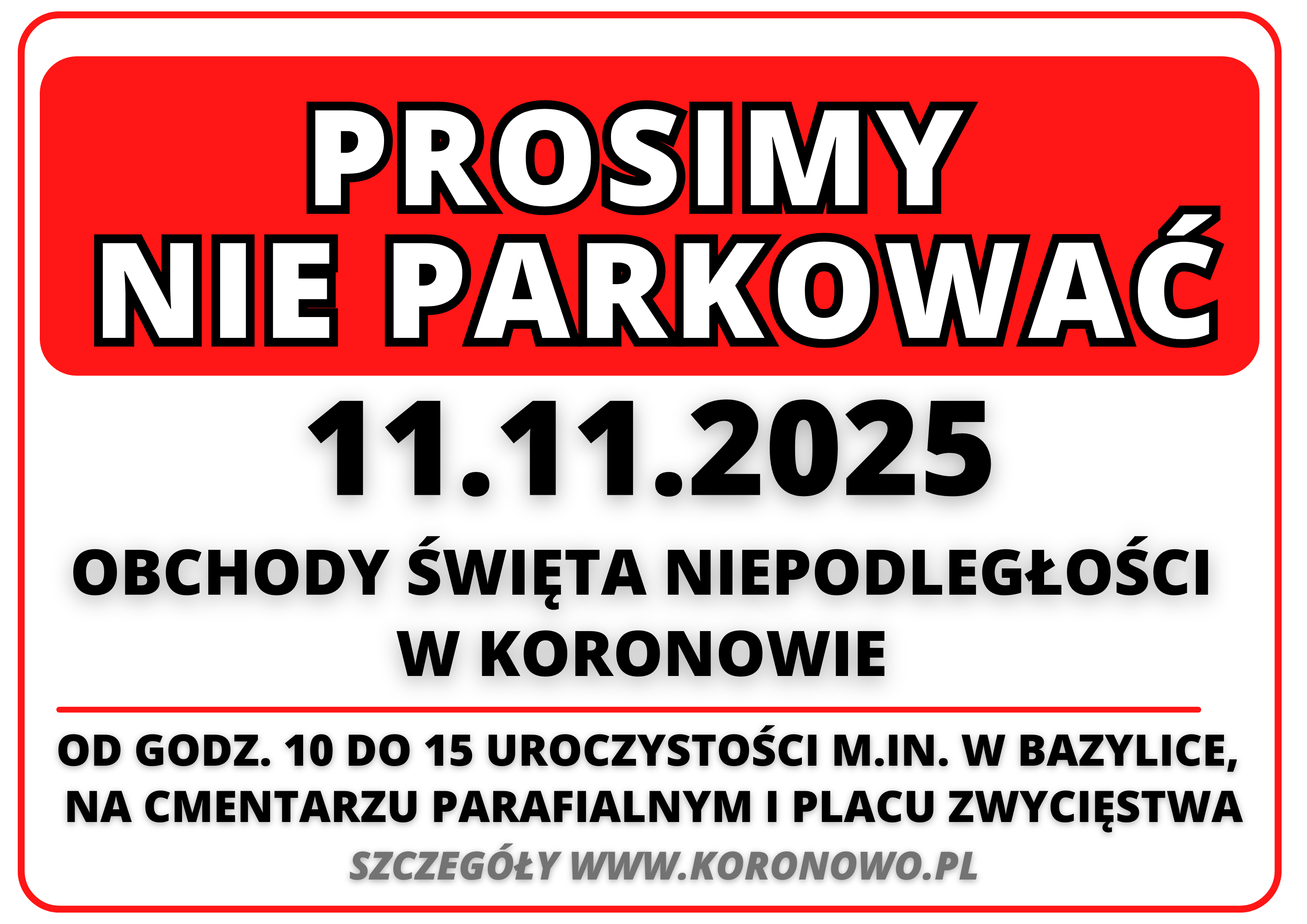 prosimy nie parkowac