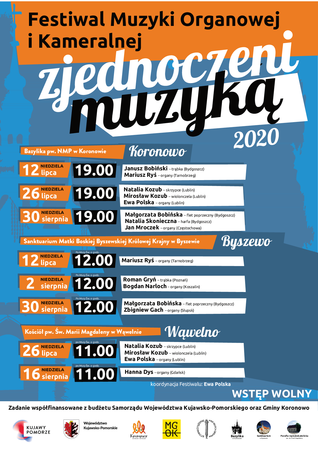 Plakat Festiwal Muzyki Organowej i Kameralnej „Zjednoczeni Muzyką"