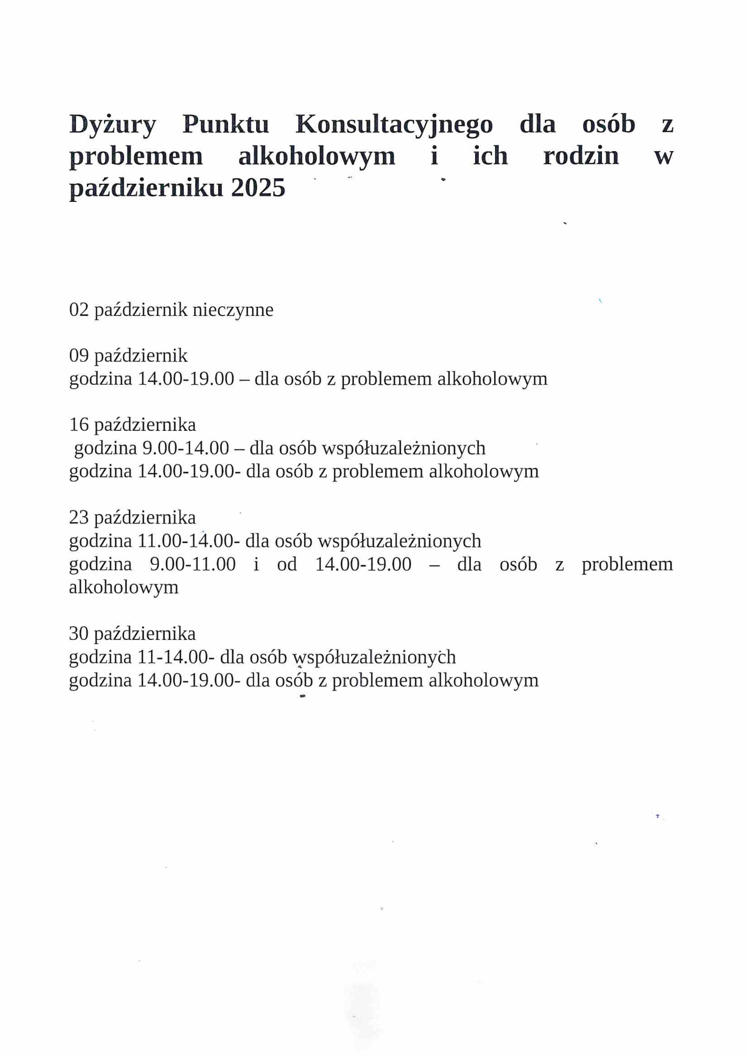 pazdziernik grafik rodzinn punkt konsultacyjny